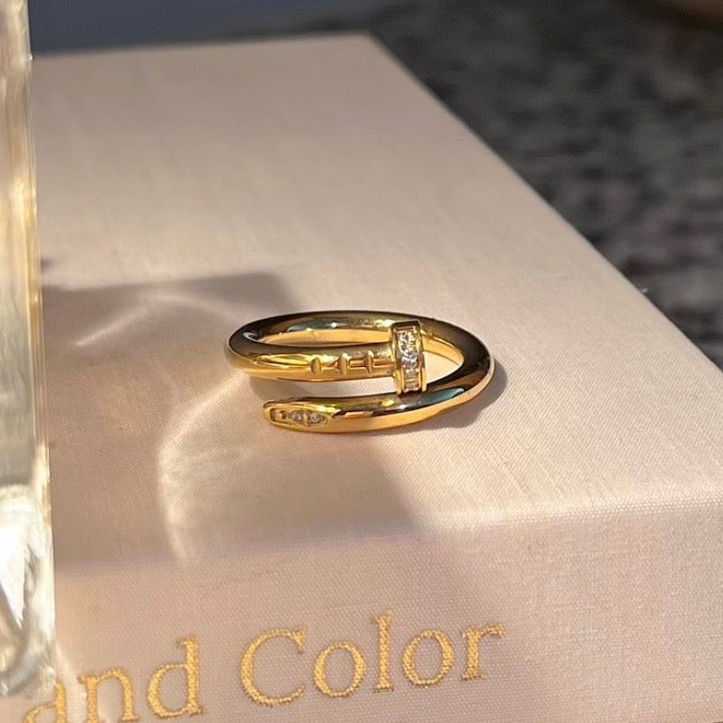 Pierced Nail Ring - Gold