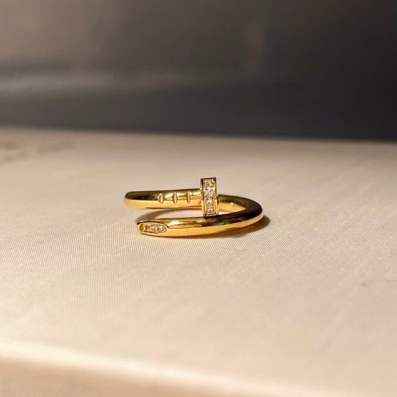 Pierced Nail Ring - Gold