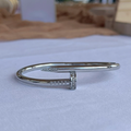 Pierced Nail Bangle - Silver
