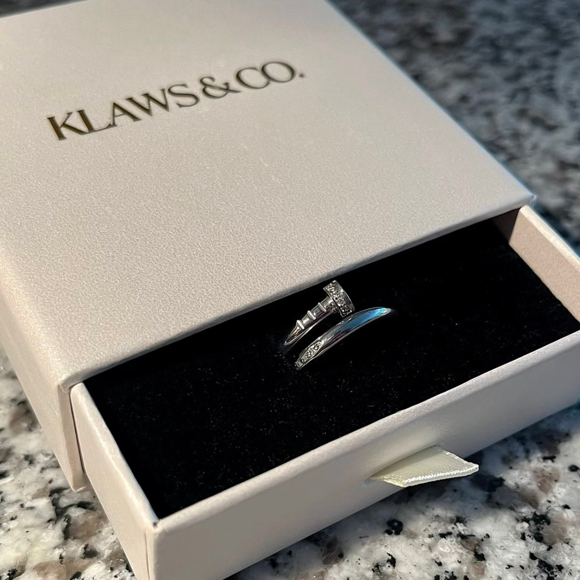 Pierced Nail Ring - Silver