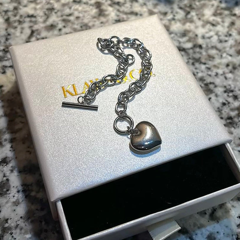 Heart Toggle Bracelet - Silver