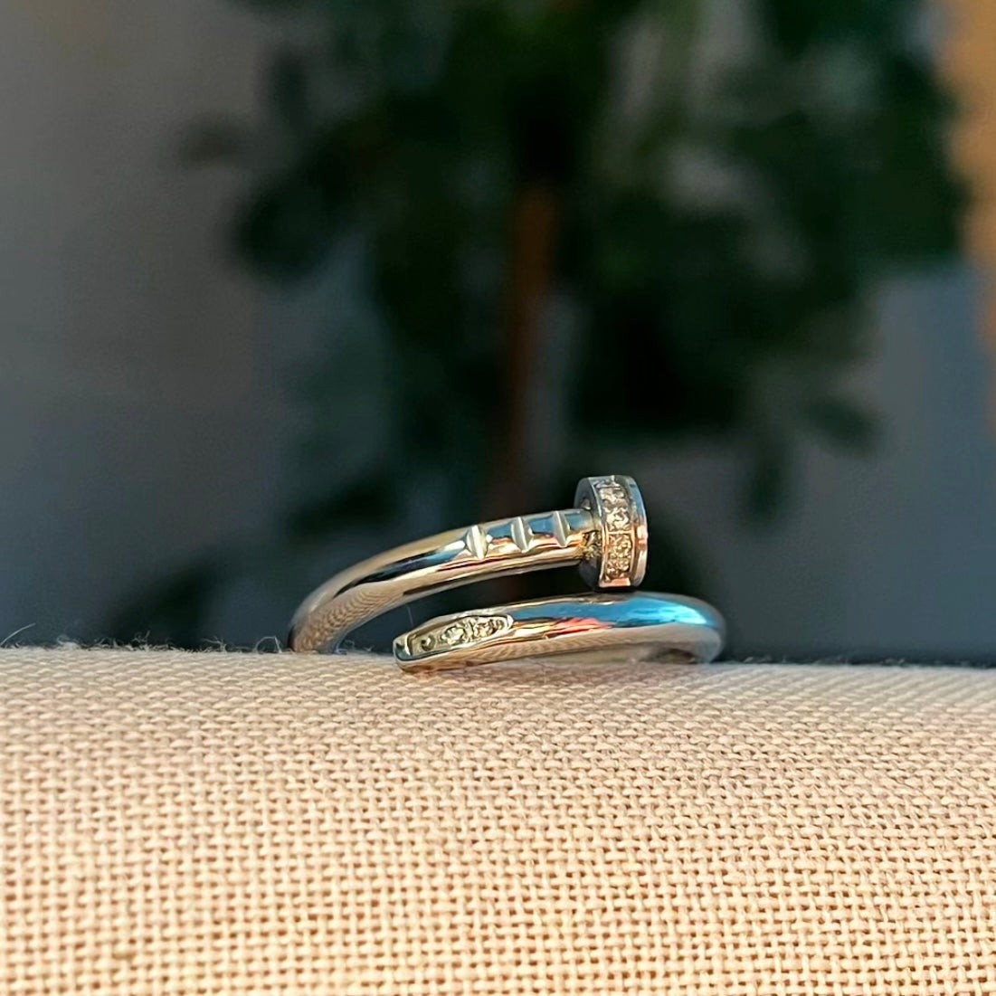Pierced Nail Ring - Silver
